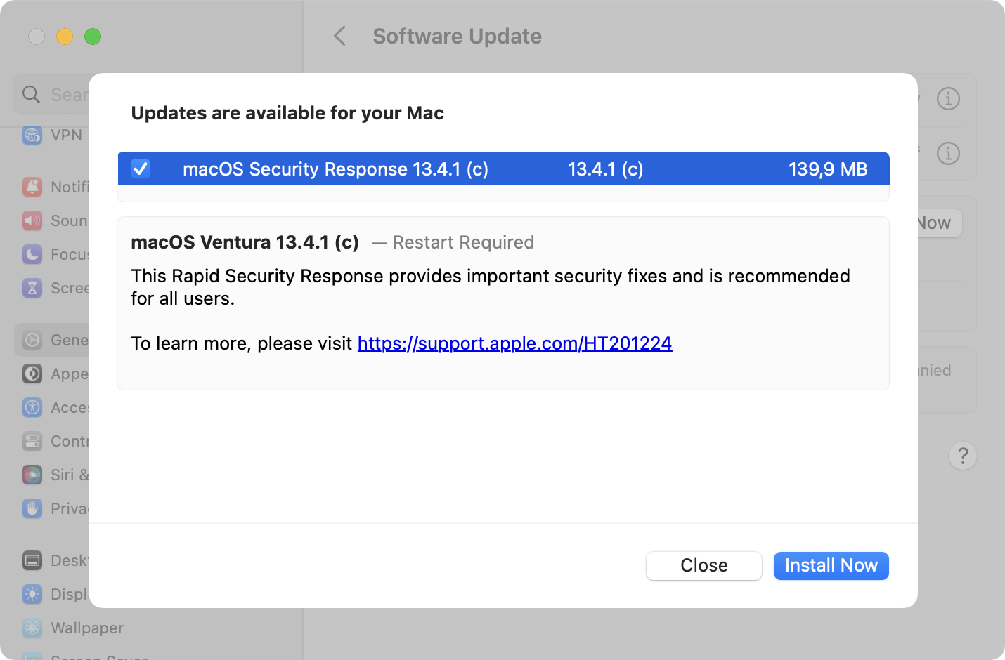 Fixed macOS Security Response update